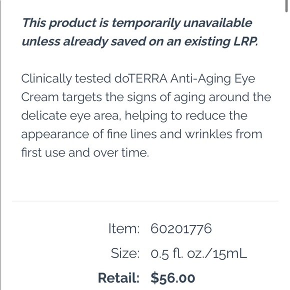 ❤️HP Anti-Aging Eye Cream by DoTERRA currently unavailable - Picture 10 of 11